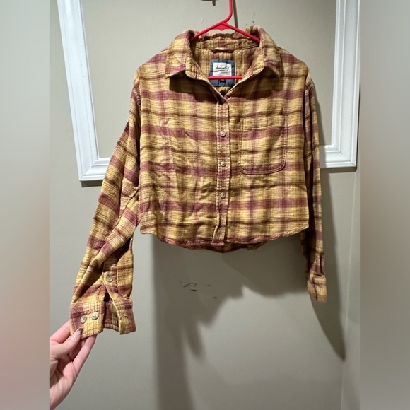 American Eagle‎ Crop Flannel - Picture 1 of 5